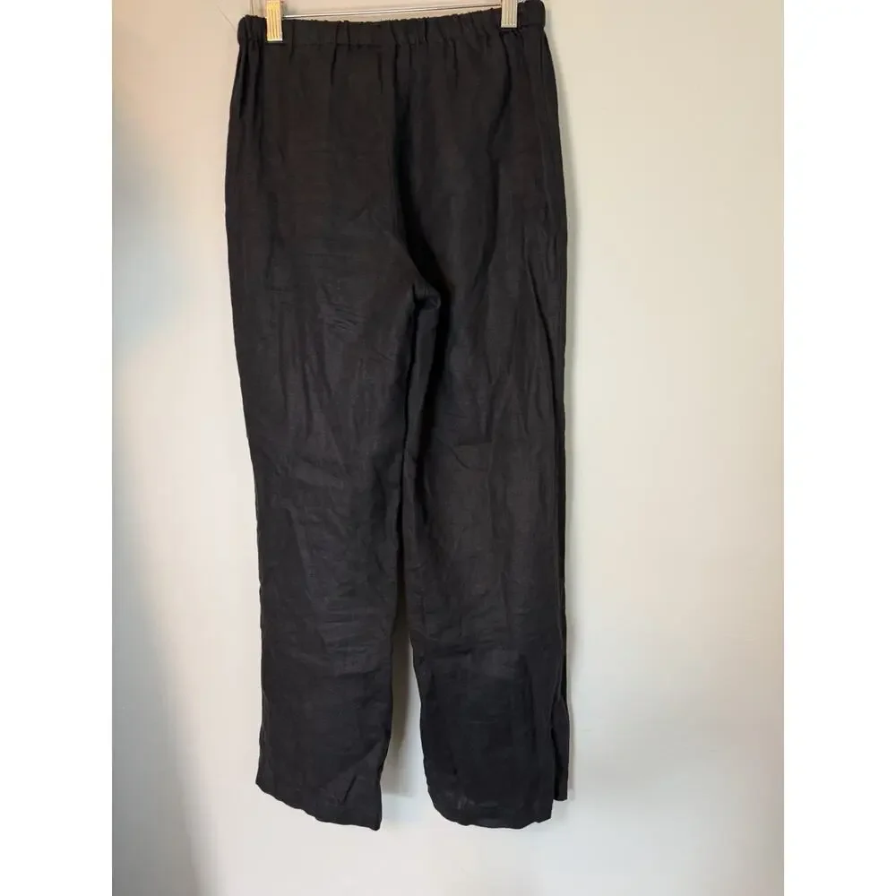 NEW Reformation Olina Black Linen Size Small Drawstring Lounge $188
